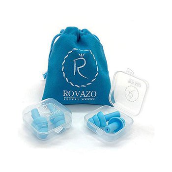 矽膠防水螺旋耳塞-2對4入透明塑料盒絨布束口袋包裝_0